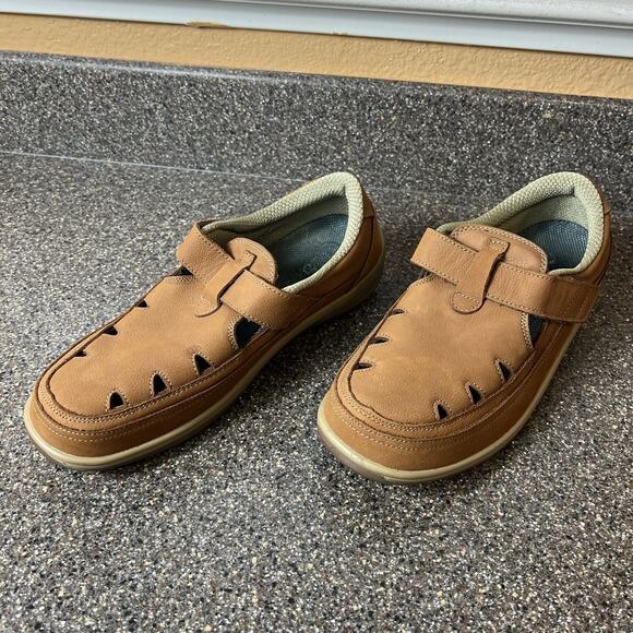 Orthofeet 896 Cognac Leather Shoes Womens Size 10 2E X-Wide Comfort Casual Flats - Picture 2 of 11